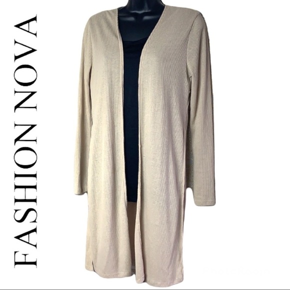 Fashion Nova cream open duster/cardigan Jacket size S - Picture 1 of 10